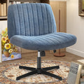Criss Cross Chairs Legged Armless No Wheels Wide Seat Height Adjustable Swivel Rolling Padded Fabric Home Office Desk Seating for Bedroom, Student, Study Room