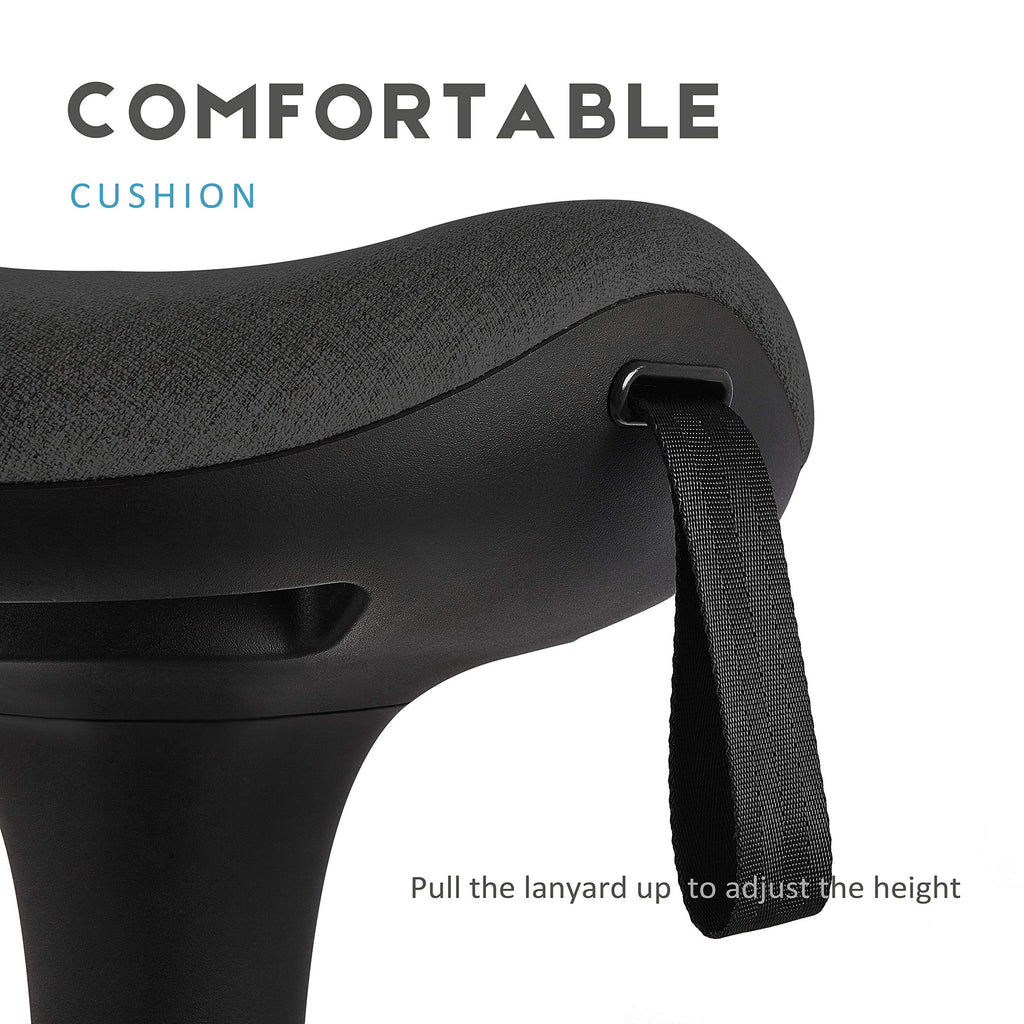 Standing Desk Stool, Standing Office Stool, Ergonomic Sit Stand Stools, Adjusting Height and swivels 360° Working seat for Bedroom, Kitchen, Living Room (Black)