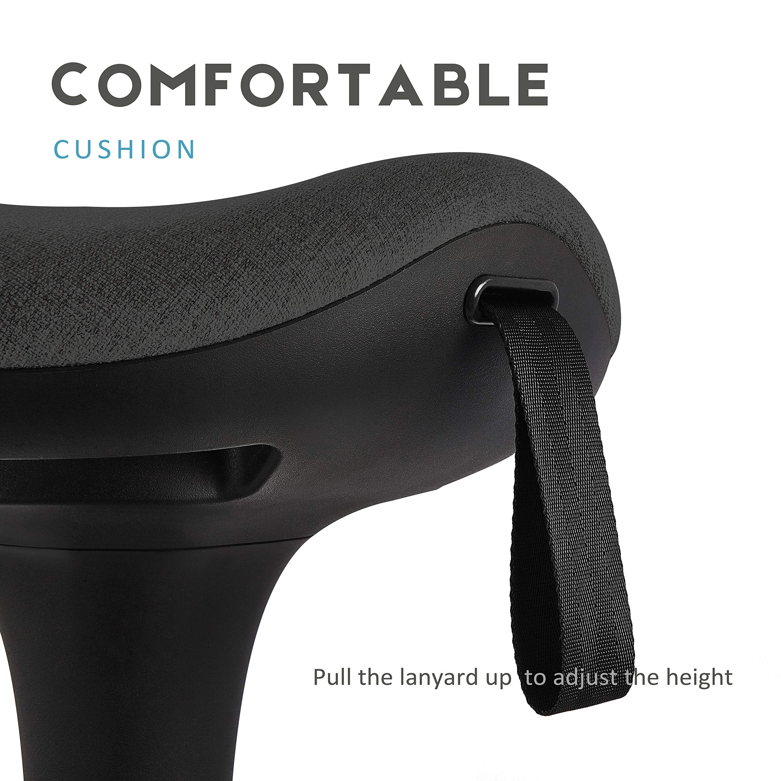 Standing Desk Stool, Standing Office Stool, Ergonomic Sit Stand Stools, Adjusting Height and swivels 360° Working seat for Bedroom, Kitchen, Living Room (Black)