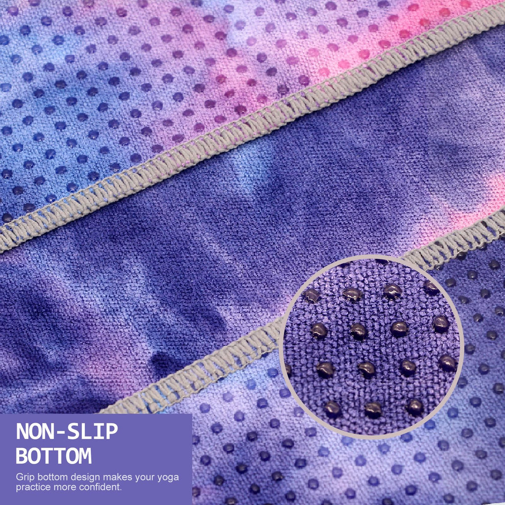 Non Slip Hot Yoga Mat Towel with Grip Dots, 72" x 24"