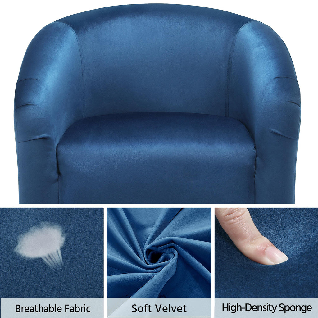 Accent Barrel Chair, Velvet Club Chair, Furry Sherpa Elegant Armchair with Cozy Soft Padded, Suitable for Living Room Bedroom Reception Room Office, Pagoda Blue