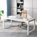 70.8”Executive Desk, Large Office Computer Desk with Thicken Frame, Modern Simple Workstation Business Furniture for Home Office, White
