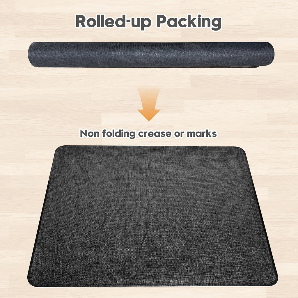 Office Chair Mat for Hardwood & Tile Floor,Computer Gaming Chair Mat for Rolling Chairs Non-Curve, Anti-Slip, Heavy Duty Floor Protector for Home Office,Black (36" x 48")