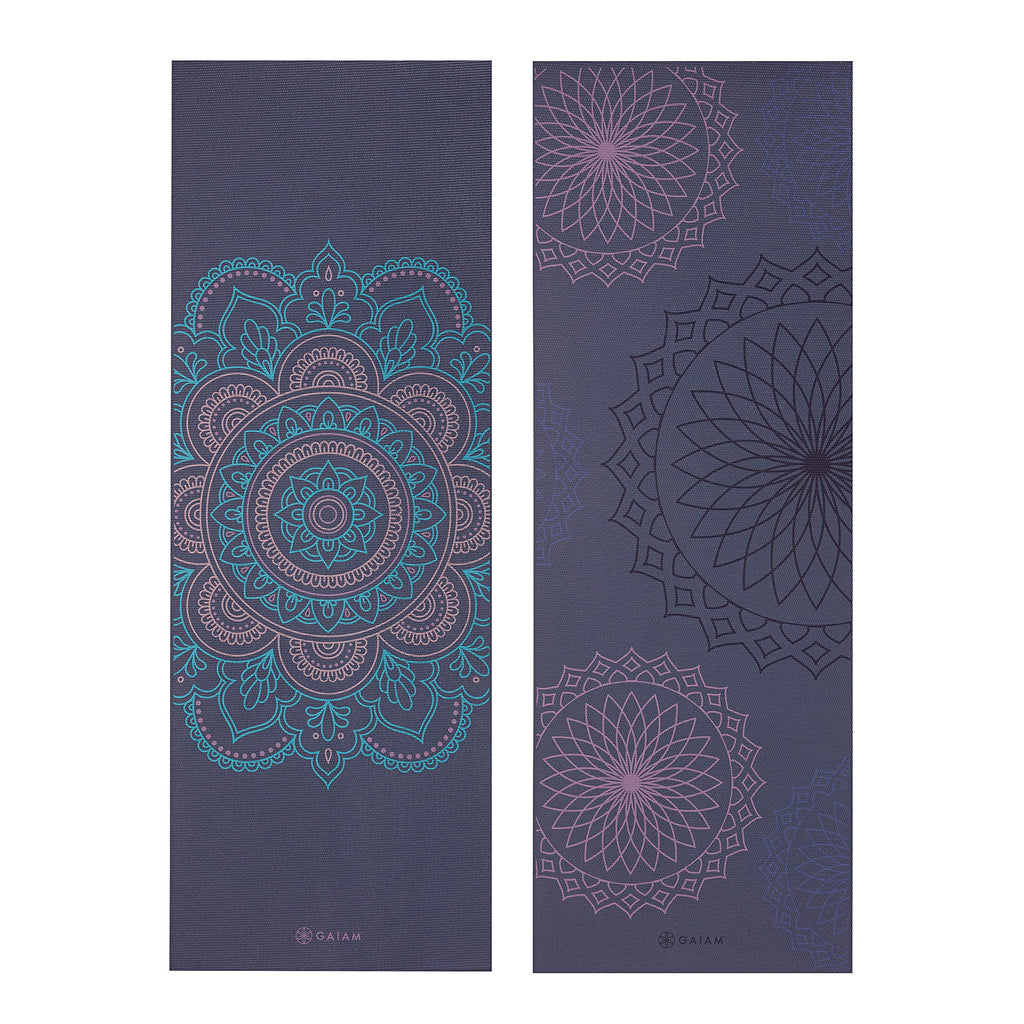 Reversible Yoga Mat, 6mm Thick Print Mat (Purple Illusion)