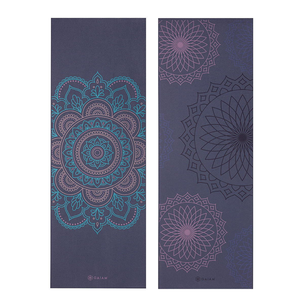 Reversible Yoga Mat, 6mm Thick Print Mat (Purple Illusion)