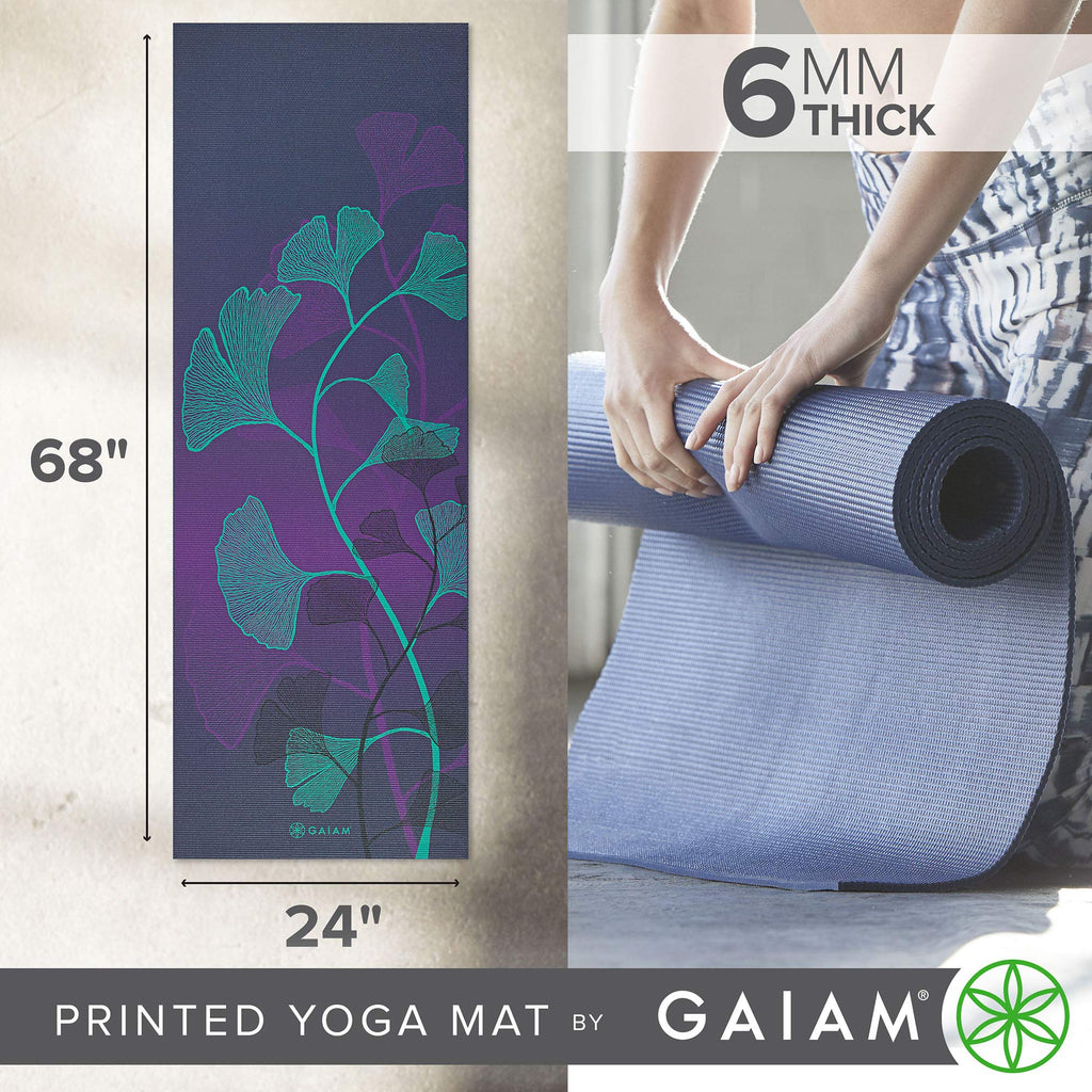 Premium Yoga Mat, 6mm Thick Print Mat (Lily Shadows)