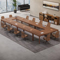 6.5 FT Conference Room Table, 78.74" W x 27.56" D Large Office Conference Table, Modern Seminar Meeting Table Desk for Boardroom, Meeting Room (6, Walnut)