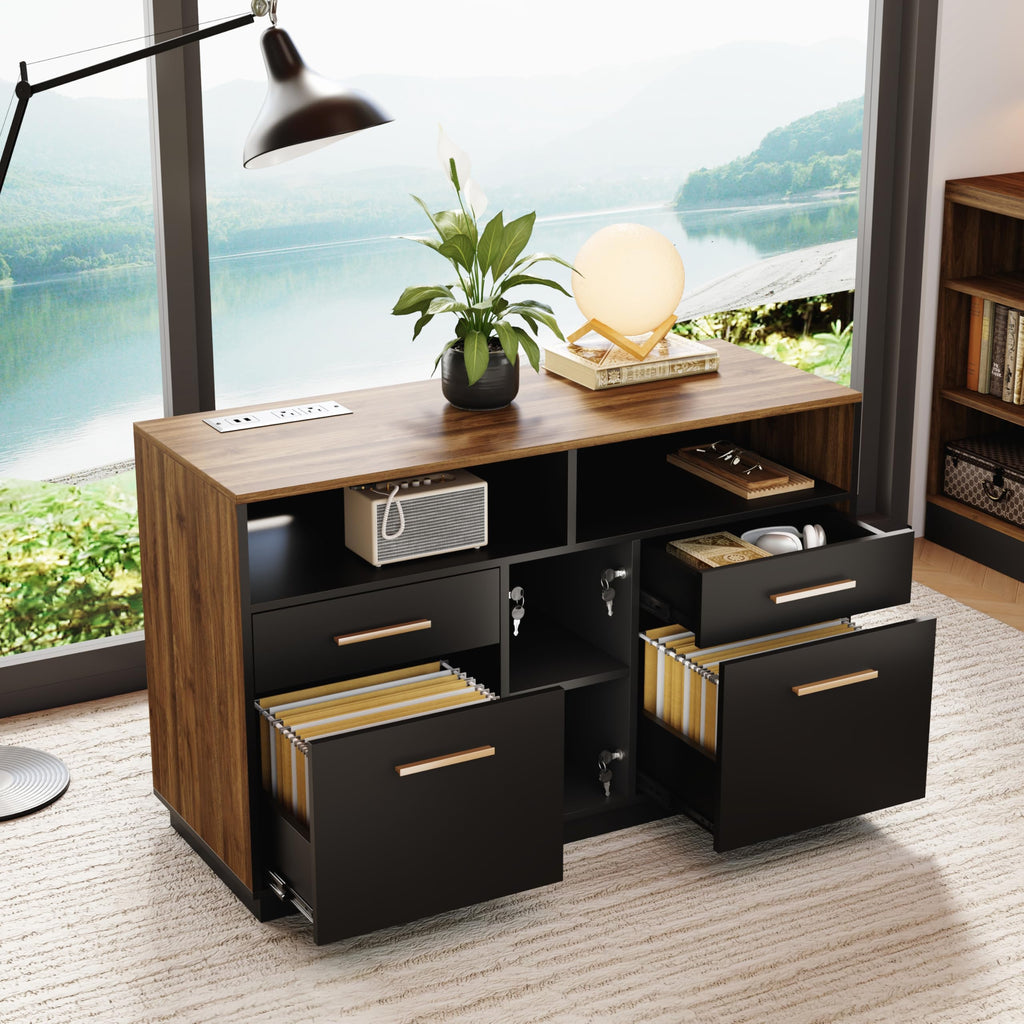 4 Drawer File Cabinet with Lock, Filing Cabinet for Home Office