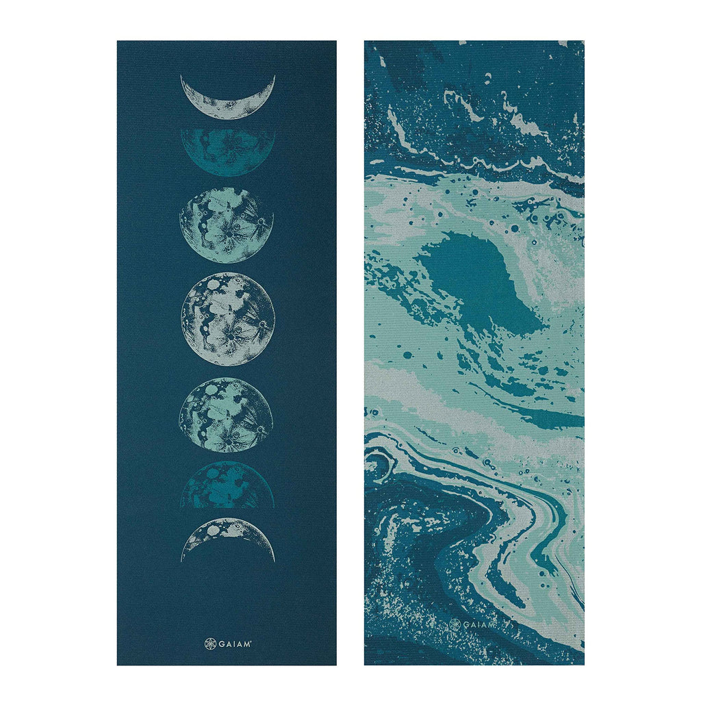 Reversible Yoga Mat, 6mm Thick Print Mat (Lunar Wave)