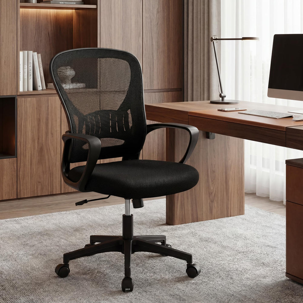 Ergonomic Office Chairs Set of 10, Mesh Conference Room Chairs, Swivel Computer Desk Chair with Wide Seat Cushion, Height Adjustable and Rocking Tilt for Home Office