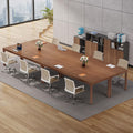6.5 FT Conference Room Table, 78.74" W x 27.56" D Large Office Conference Table, Modern Seminar Meeting Table Desk for Boardroom, Meeting Room (4, Walnut)