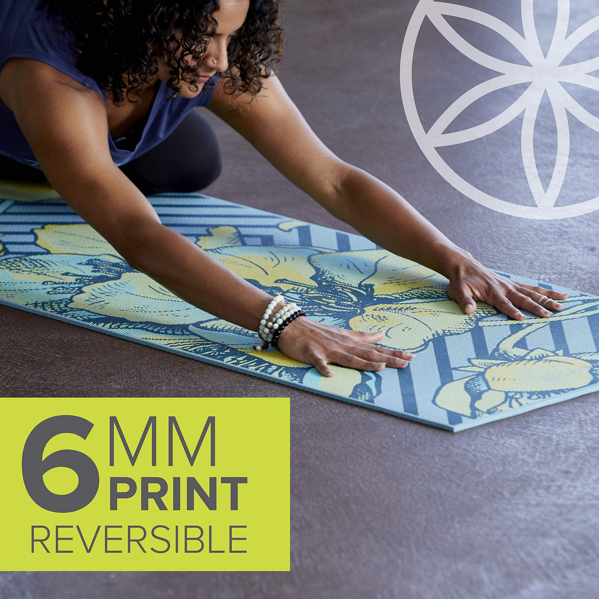 Reversible Yoga Mat, 6mm Thick Print Mat (Spiral Motion)