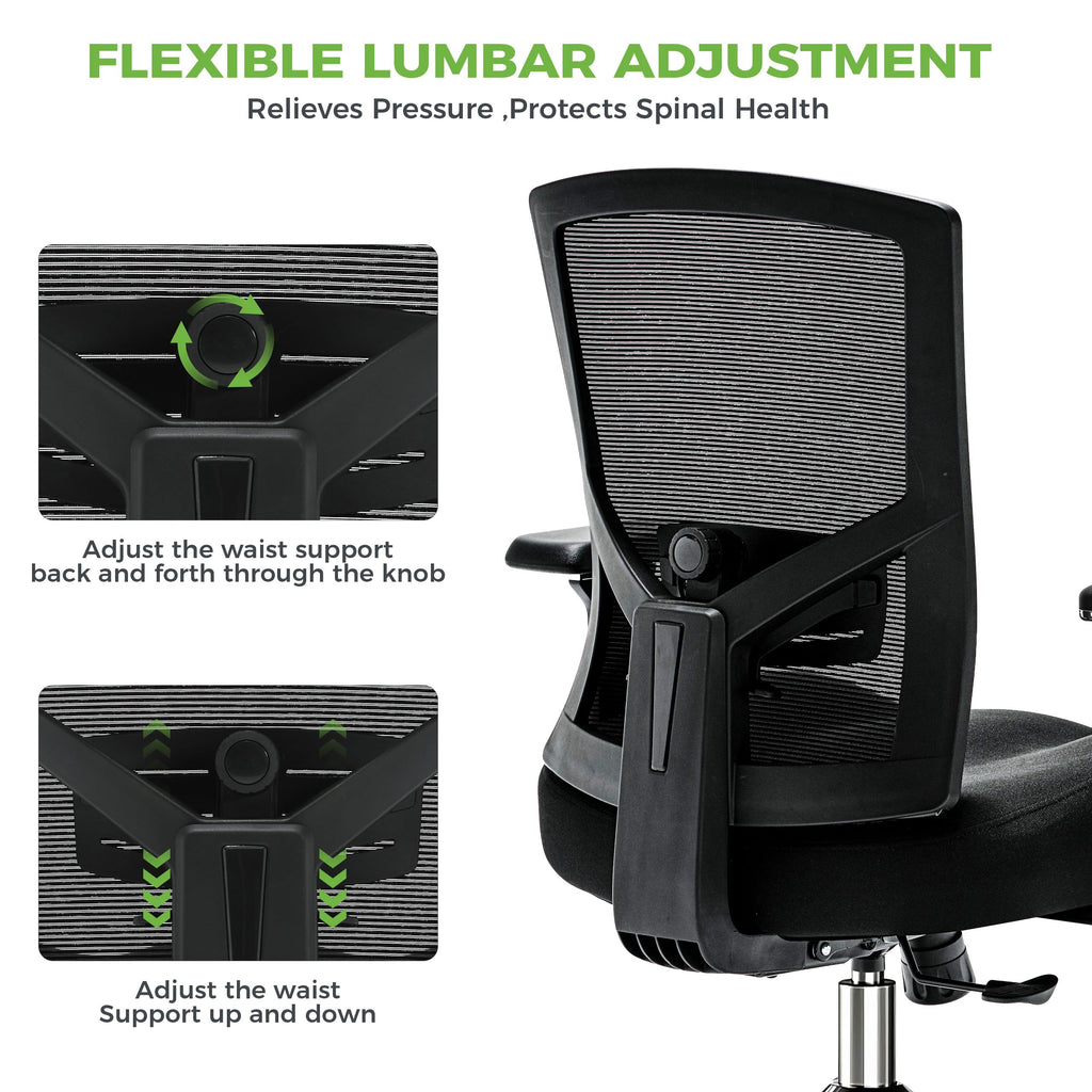 Big and Tall Office Chair 700lbs with Ergonomic W Wide Thick Seat Cushion, Oversized Mesh Desk Chair with Adjustable Lumbar Support, Computer Chair with Upgraded 4D Armrests