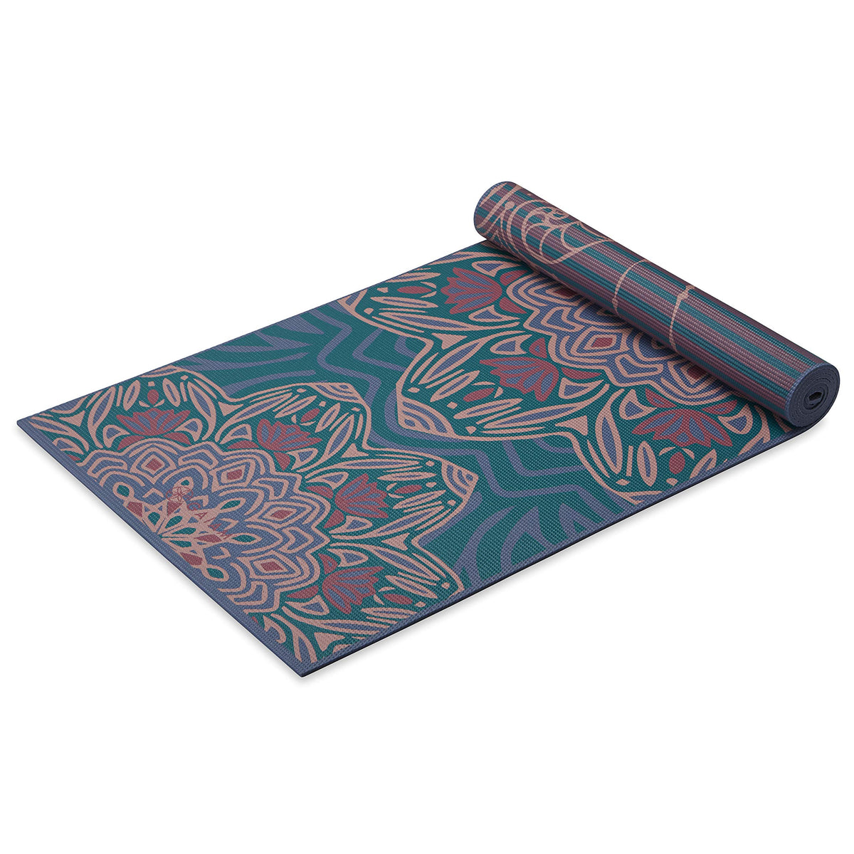 Reversible Yoga Mat, 6mm Thick Print Mat (Jade Salutation)