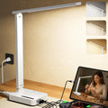 LED Desk Lamp for Dorm Office, USB-C,AC Outlet, Reading Light, White