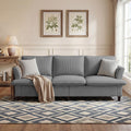 3 Seater Corduroy Couch, 89" Comfy Couch with Deep Seat, Modern Sofa Couch for  Office, Living Room, Bedroom, Apartment (Pillows not Included)