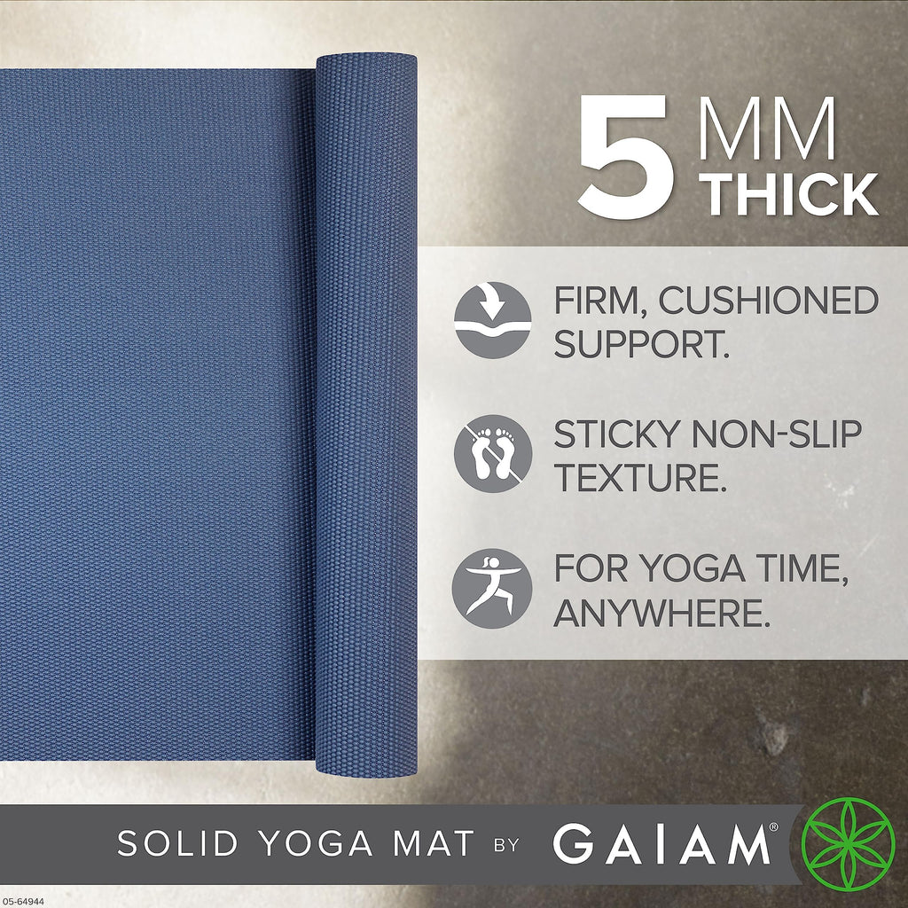 Premium Yoga Mat, 5mm Non-Slip Exercise Mat (High Tide)