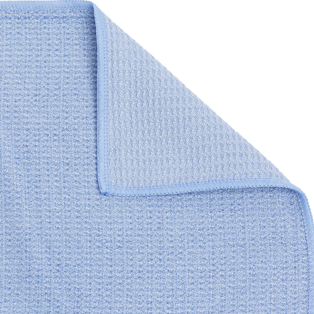 Stickyfiber Hot Yoga Towel - Silicone Backed Yoga Mat-Sized, Absorbent, Non-Slip, 24" x 72" Bikram, Gym, and Pilates - (Blue, Standard)