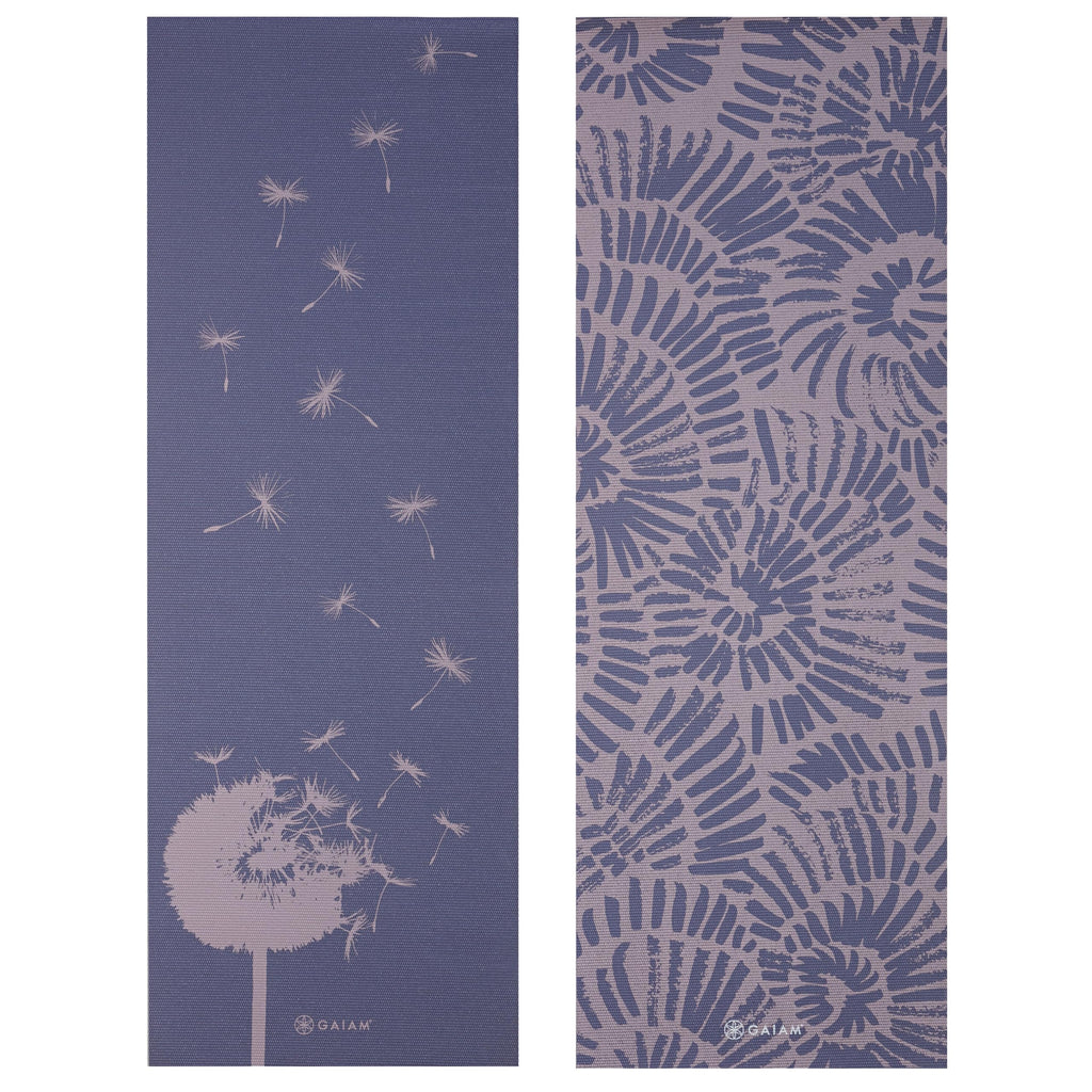 Reversible Yoga Mat, 6mm Thick Print Mat (Dandelion Fossil)
