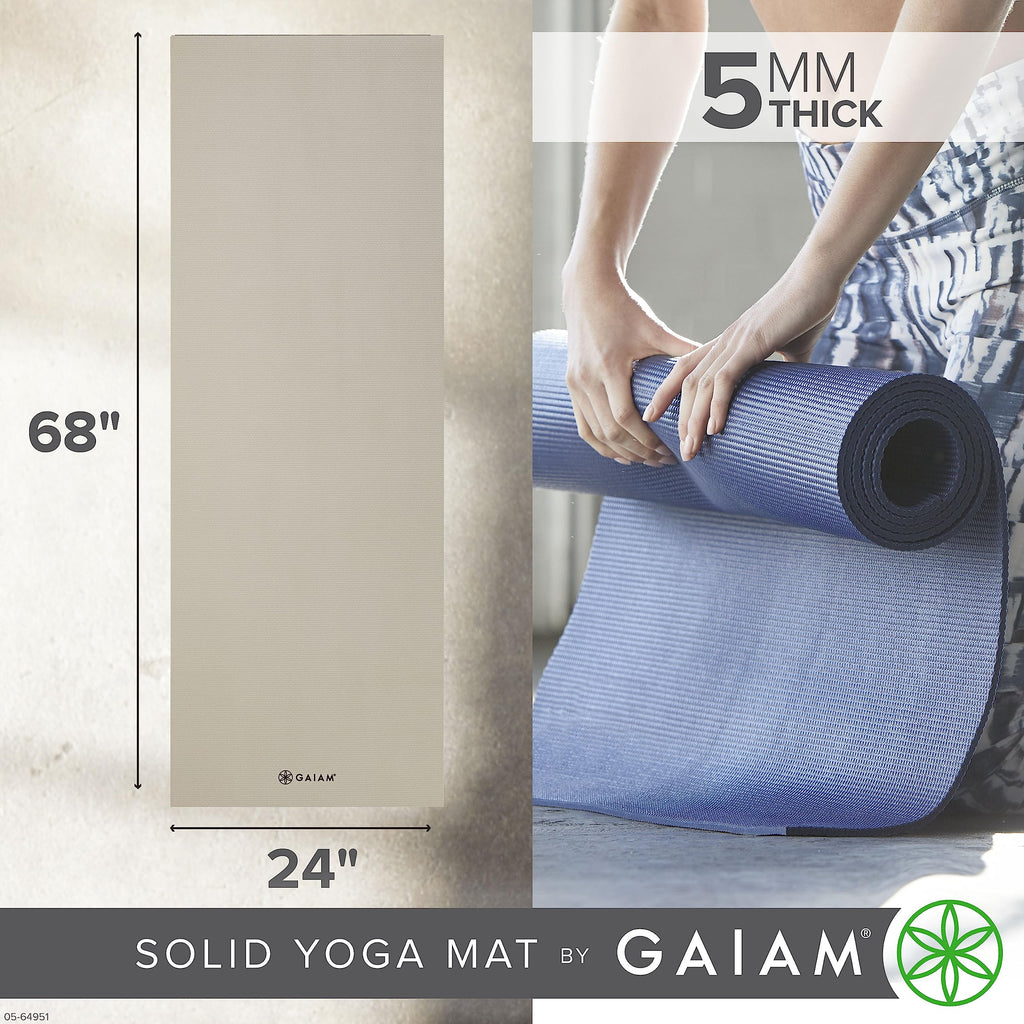 Premium Yoga Mat, 5mm Non-Slip Exercise Mat (Sandstone)