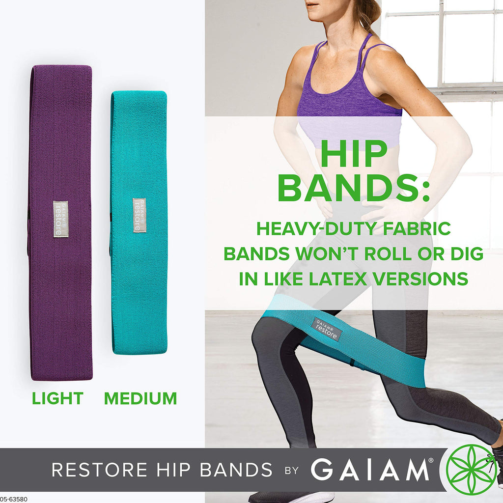 Restore Booty Bands Resistance Loops Hip Band Circle, Set of 2 Elastic Glute Bands for Women & Men in Progressive Resistance for Legs, Butt, Thigh, Squats, Ankle, Exercise Guide Included