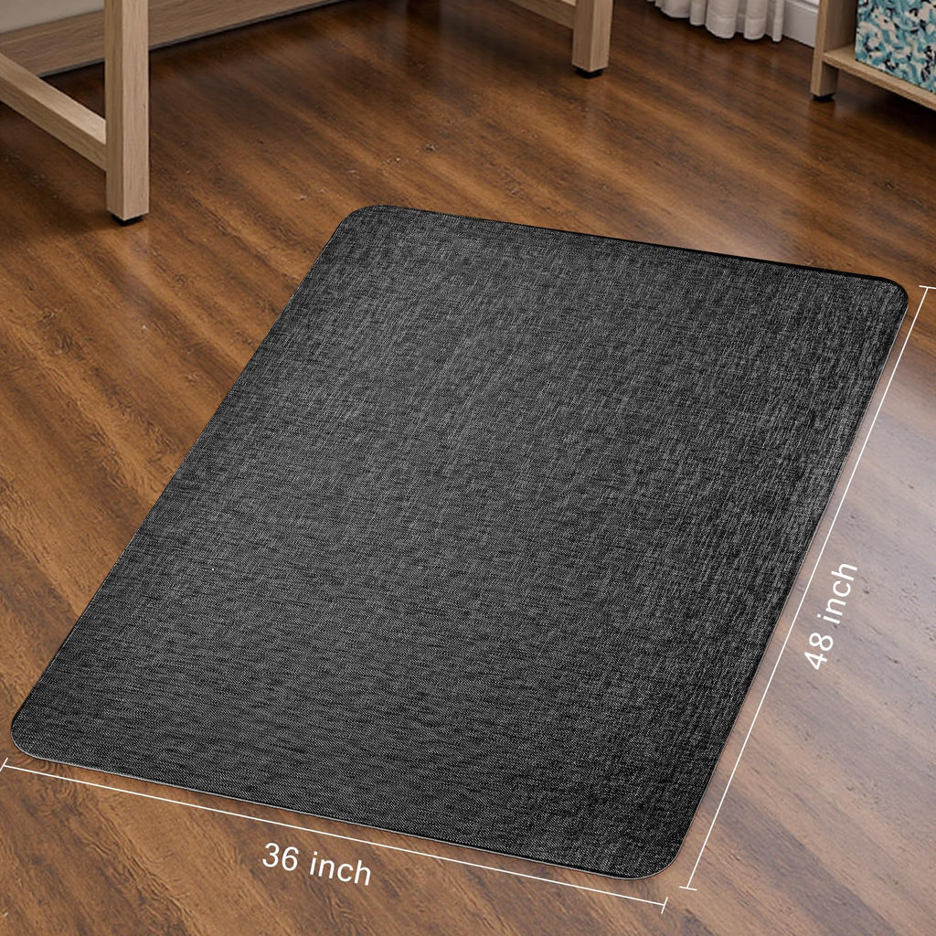 Office Chair Mat for Hardwood & Tile Floor,Computer Gaming Chair Mat for Rolling Chairs Non-Curve, Anti-Slip, Heavy Duty Floor Protector for Home Office,Black (36" x 48")
