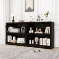 64" W Double Wide Horizontal Bookshelf, 2 Tiers 4 Storage Cube Book Case