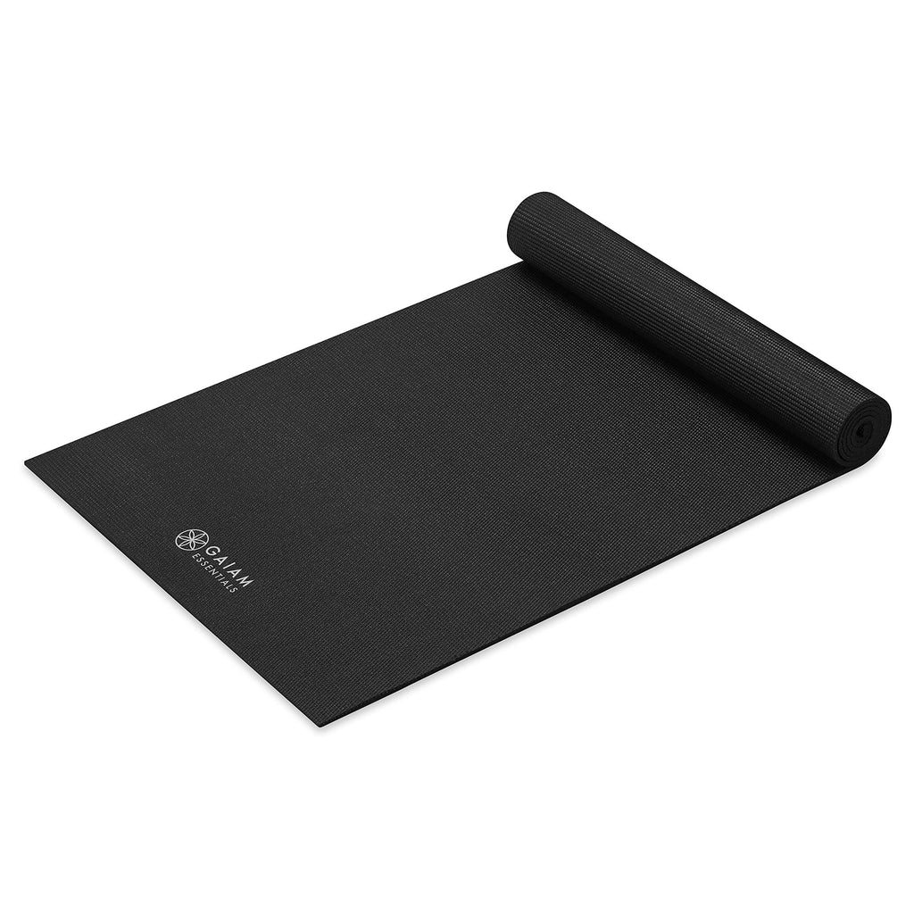 Essentials Yoga Mat, 6mm Non-Slip with Carrying Sling (Black)