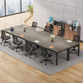 6.5 FT Conference Room Table, 78.74" W x 27.56" D Large Office Conference Table, Modern Seminar Meeting Table Desk for Boardroom, Meeting Room (4, Gray and Black)