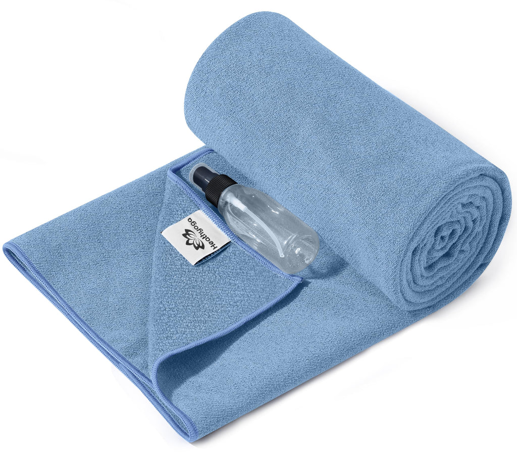 Yoga Mat Towel Non Slip for Hot Yoga Towel with Silicone Grip & Free Spray Bottle, 72"X26" Extra Large Microfiber Yoga Towel for Bikram, Pilates, Fitness
