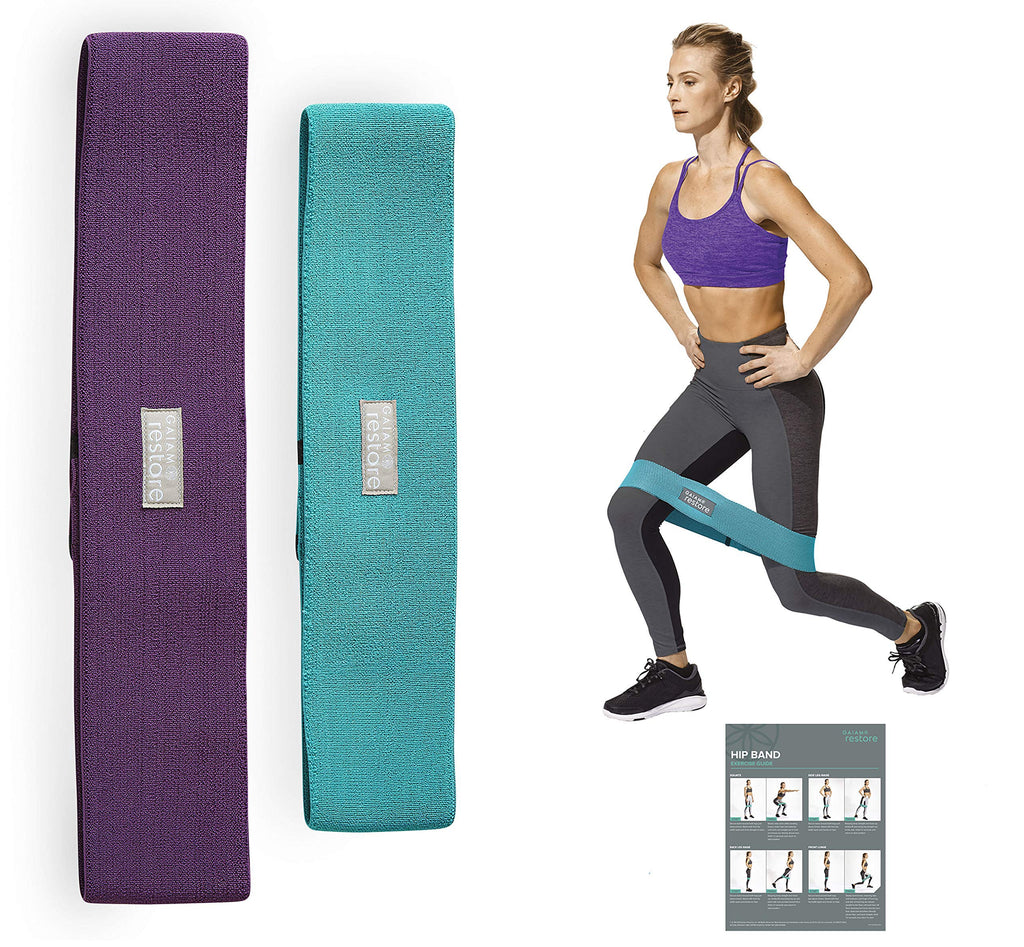 Restore Booty Bands Resistance Loops Hip Band Circle, Set of 2 Elastic Glute Bands for Women & Men in Progressive Resistance for Legs, Butt, Thigh, Squats, Ankle, Exercise Guide Included