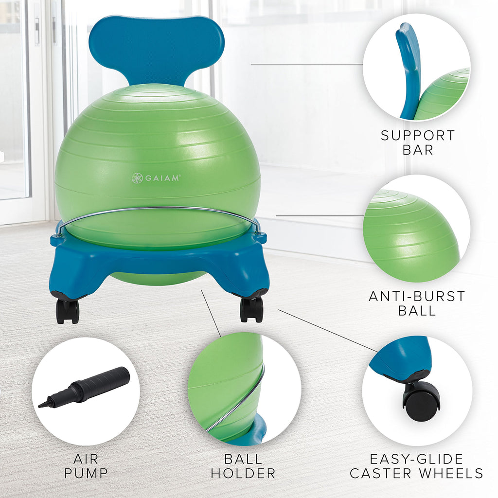 Kids Balance Ball Chair, Alternative Seating (Blue)
