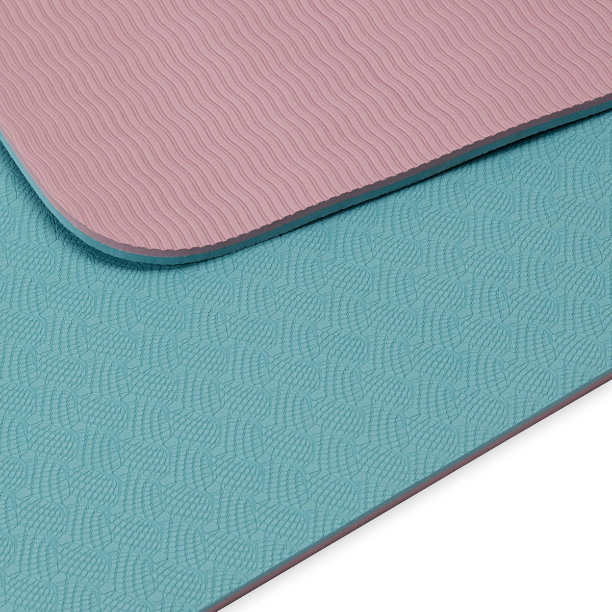 Performance TPE Yoga Mat, 6mm Non-Slip (Seafoam/Dusty Pink)