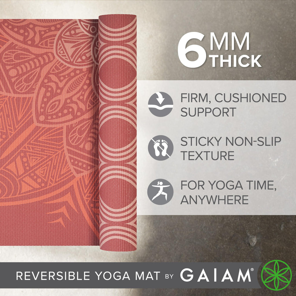 Reversible Yoga Mat, 6mm Thick Print Mat (Changing Petals)