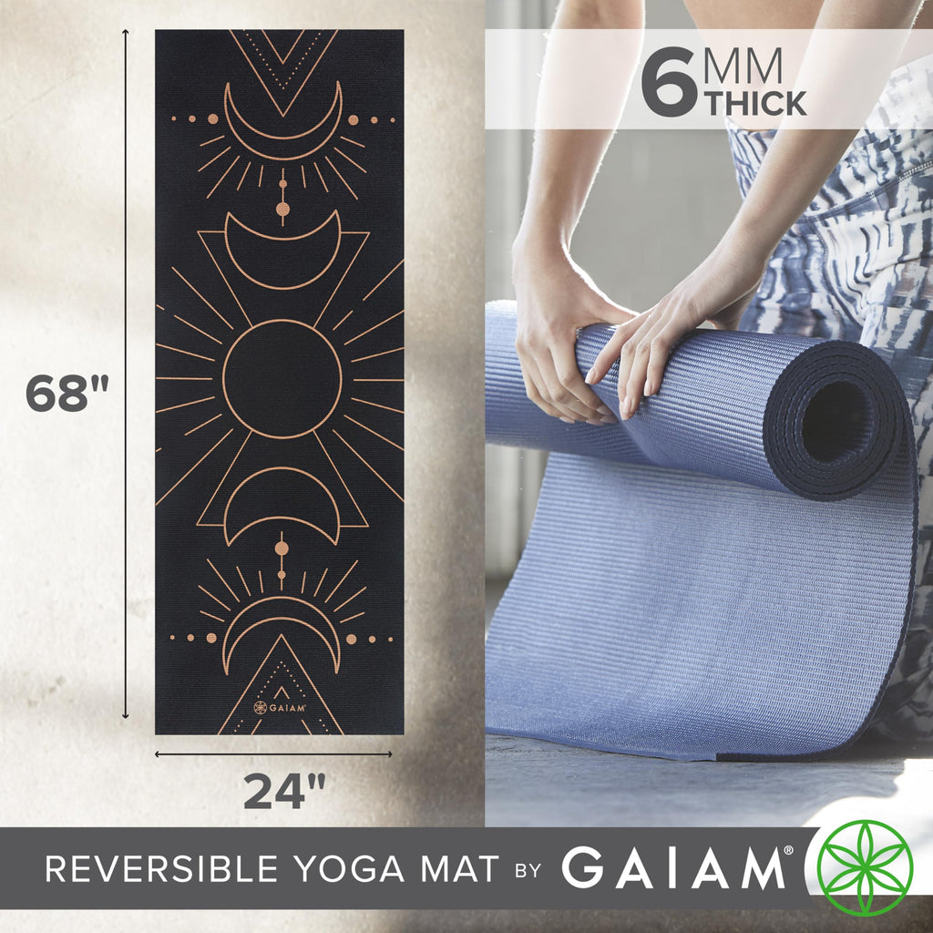 Reversible Yoga Mat, 6mm Thick Print Mat (Cosmic Energy)