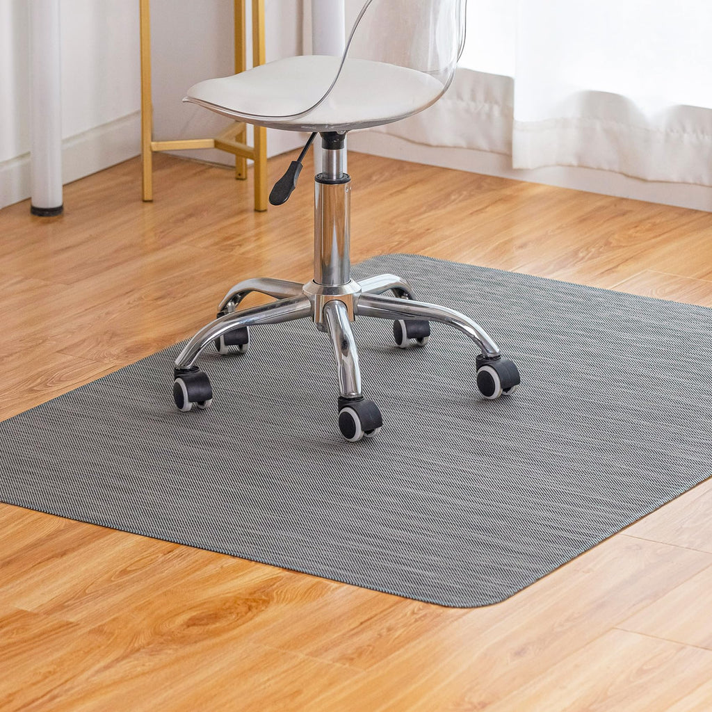 Office Chair Mat for Hardwood Floor Under Desk Computer Rolling Chair Mat for Wood/Tile Floor Non-Slip Heavy Duty Desk Rug PVC Plastic Hard Floor Protector 36" x 48" (Gray)
