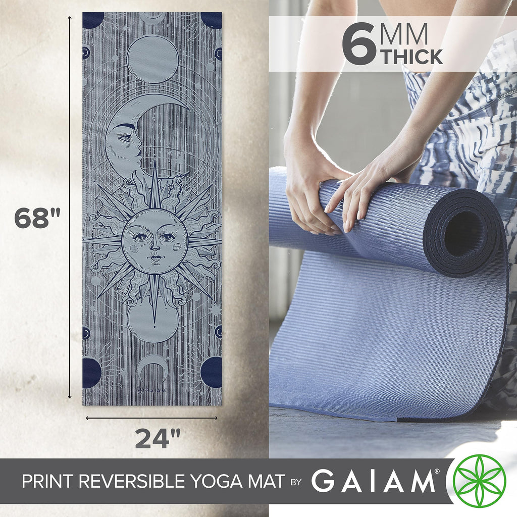 Reversible Yoga Mat, 6mm Thick Print Mat (Ethereal Beauty)