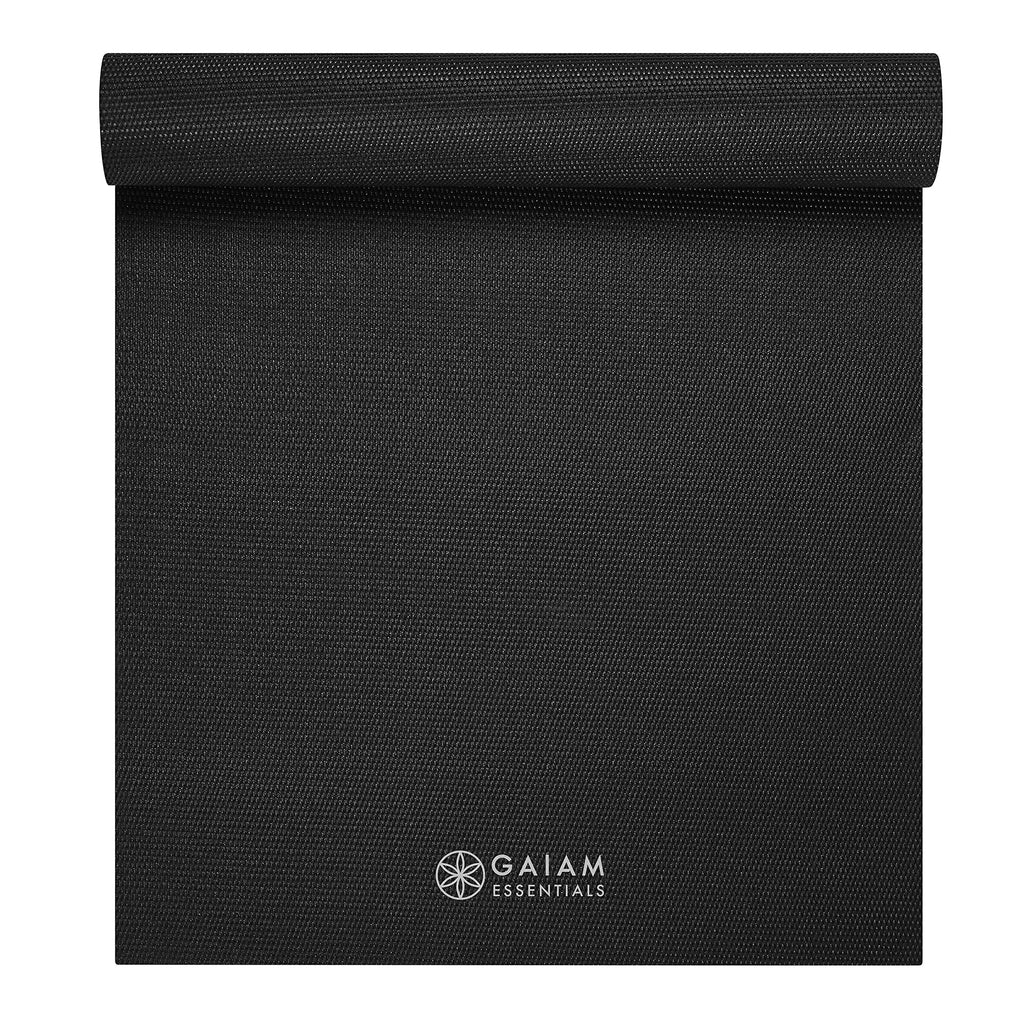 Essentials Yoga Mat, 6mm Non-Slip with Carrying Sling (Black)