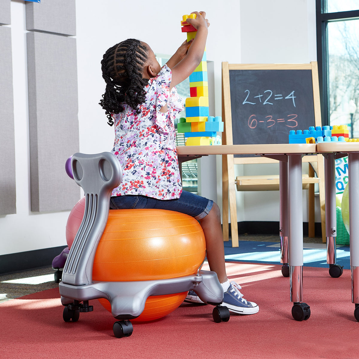 Kids Balance Ball Chair, Alternative Seating (Blue)