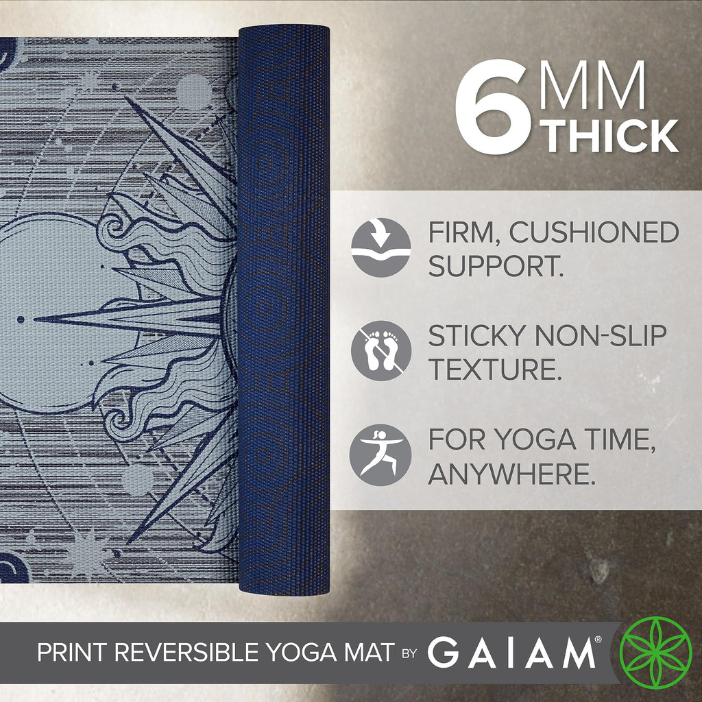 Reversible Yoga Mat, 6mm Thick Print Mat (Ethereal Beauty)
